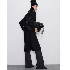 Zara Black Long Shirt w/ pockets NWOT Sz. Lg
